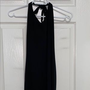 Long black dress open back